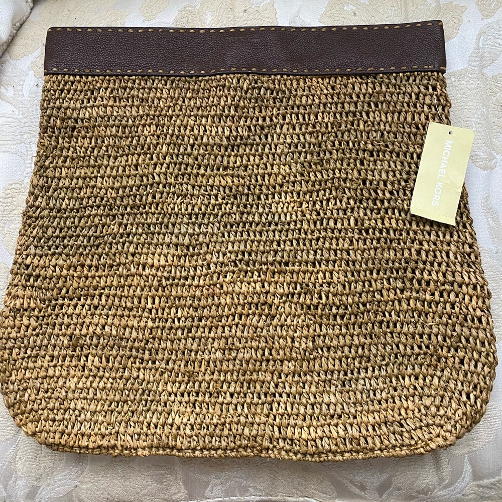 Leather Trimmed Clutch
